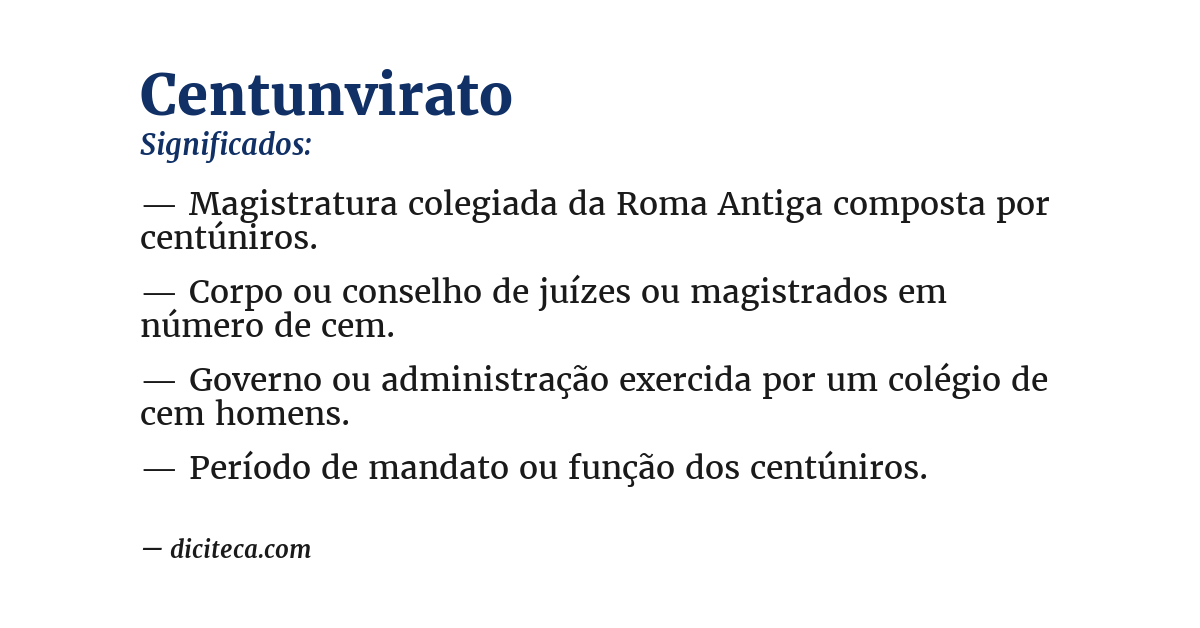 Significado de centunvirato