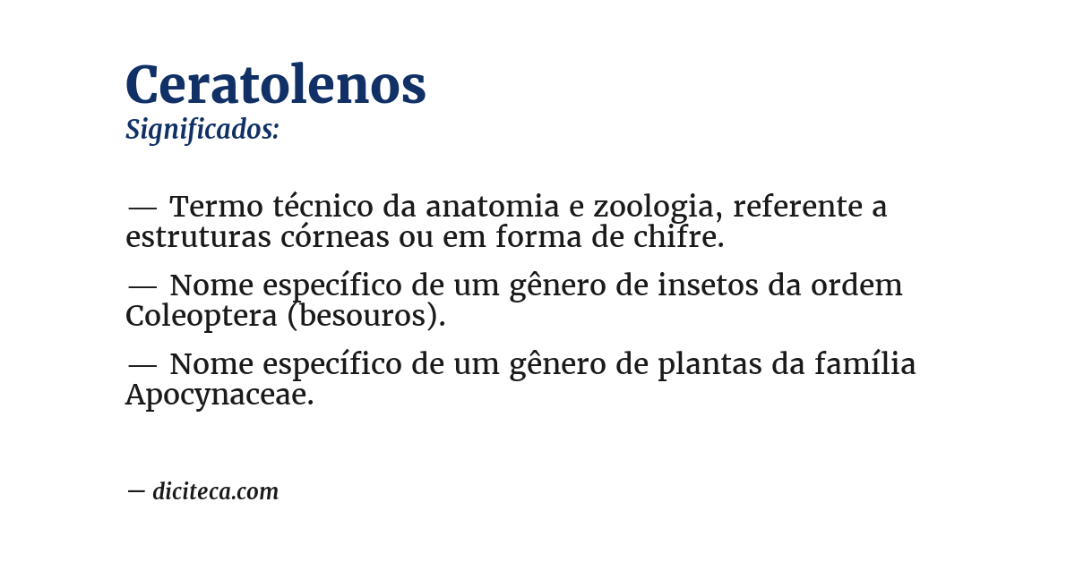 Significado de ceratolenos