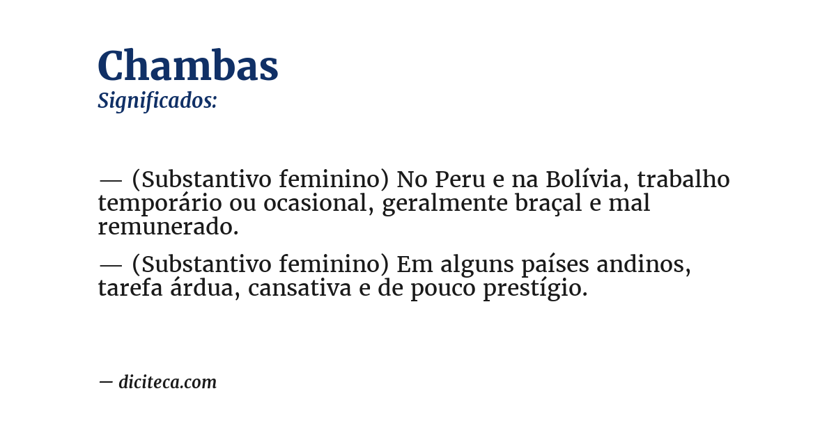Significado de chambas