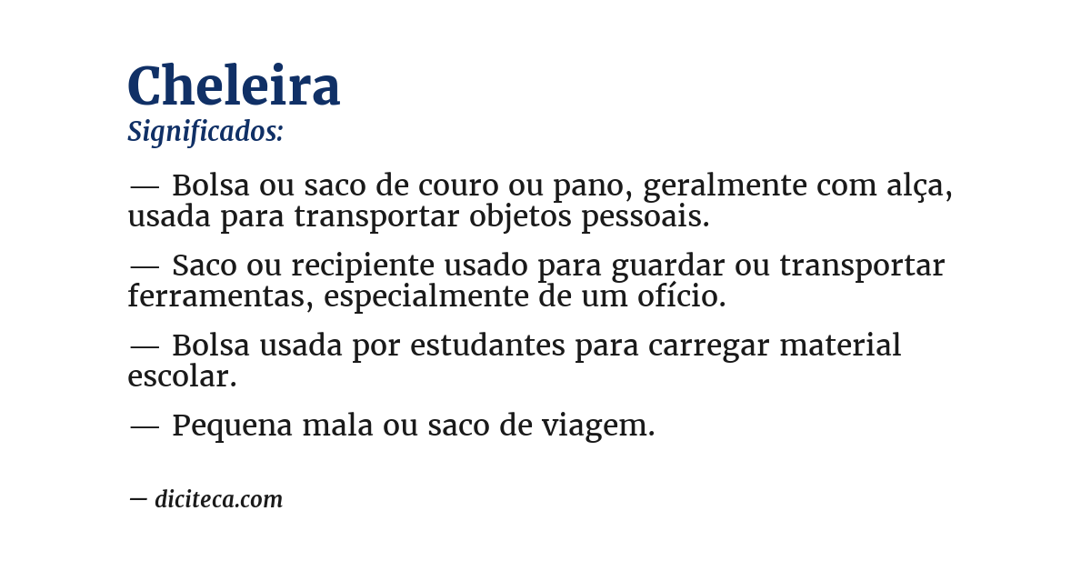 Significado de cheleira