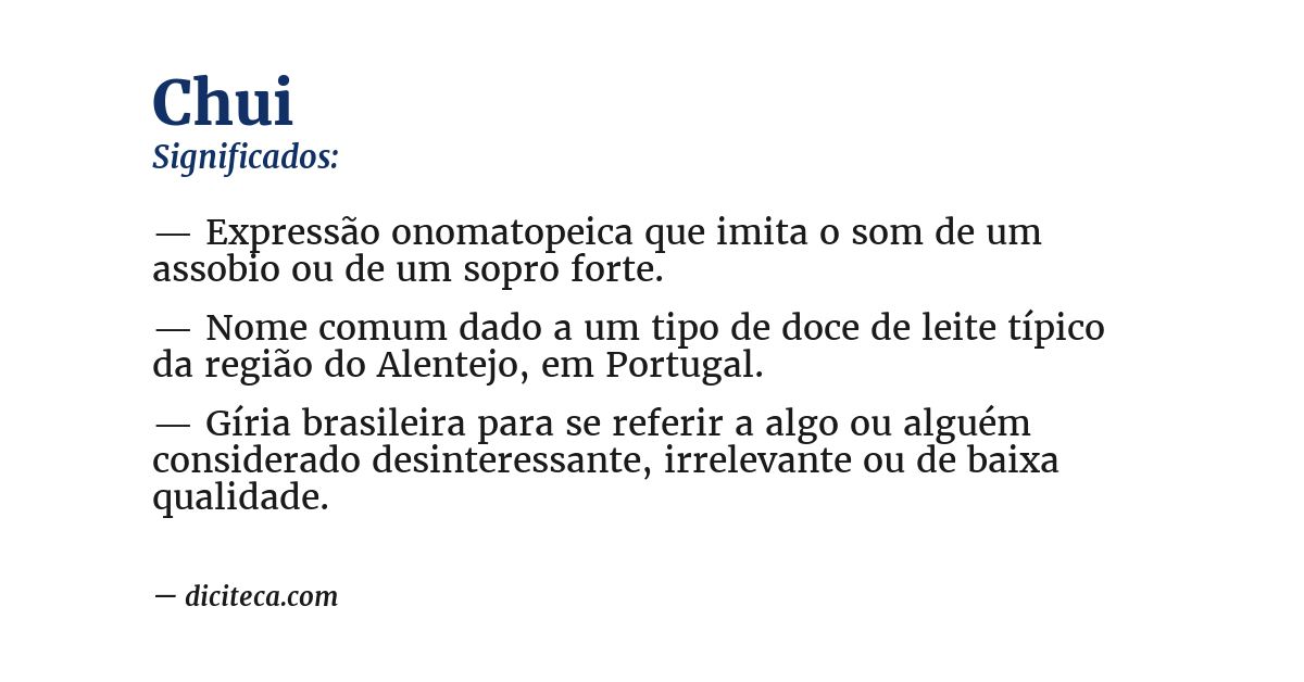 Significado de chui