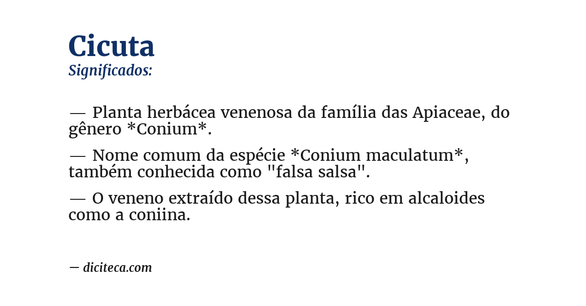 Significado de cicuta