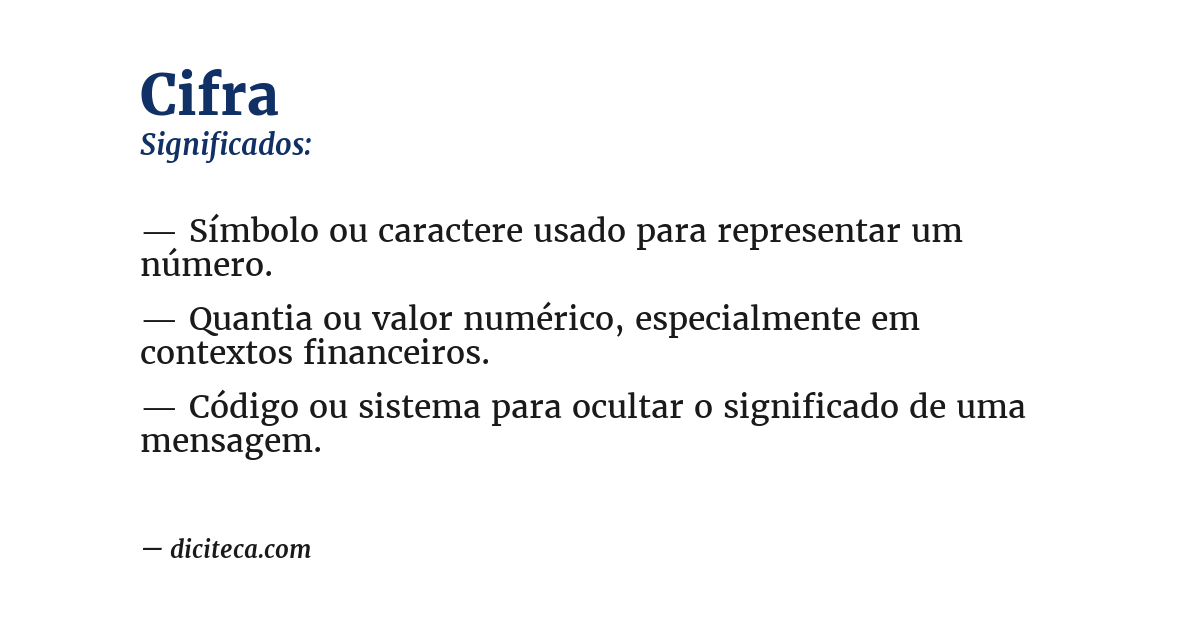 Significado de cifra