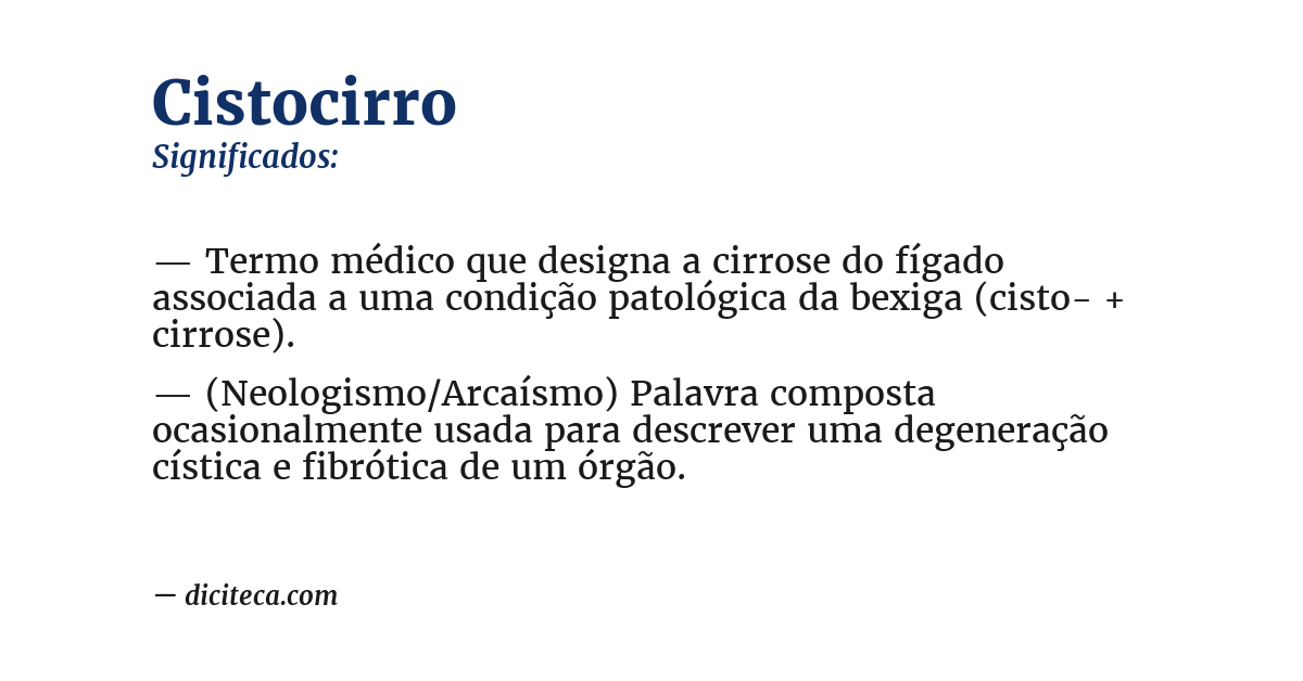 Significado de cistocirro