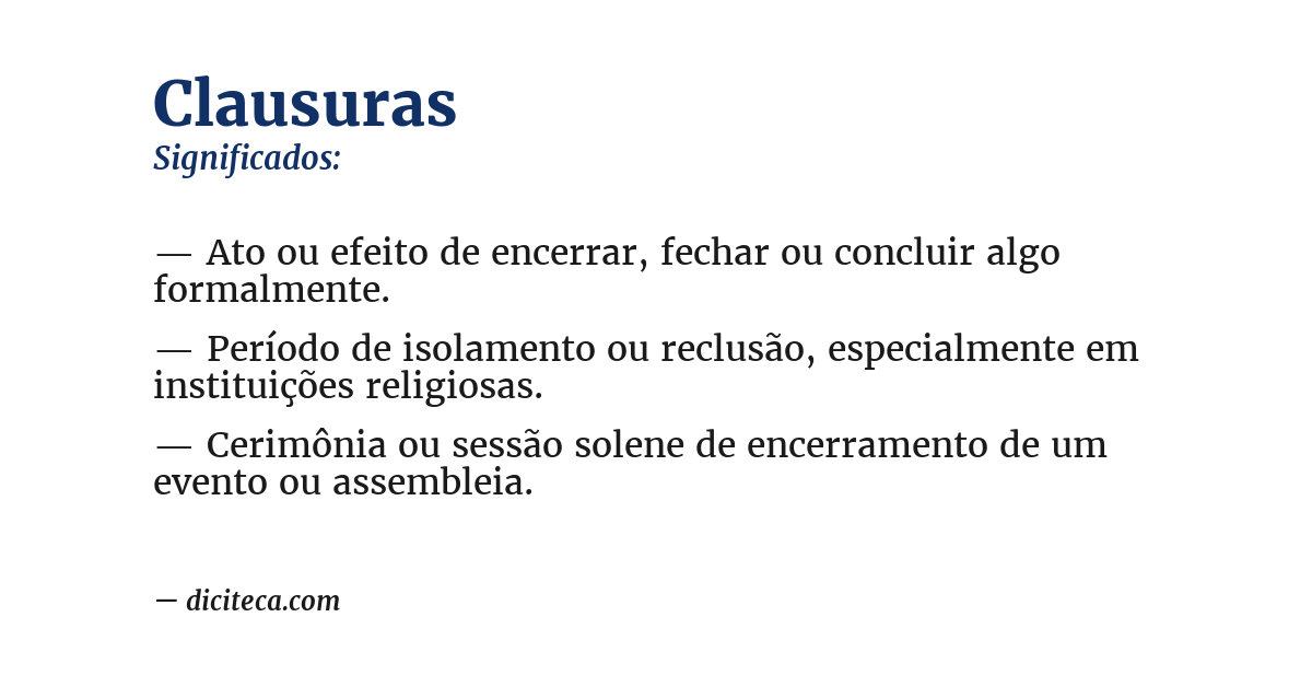 Significado de clausuras