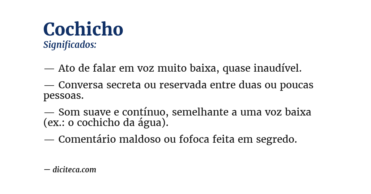 Significado de cochicho