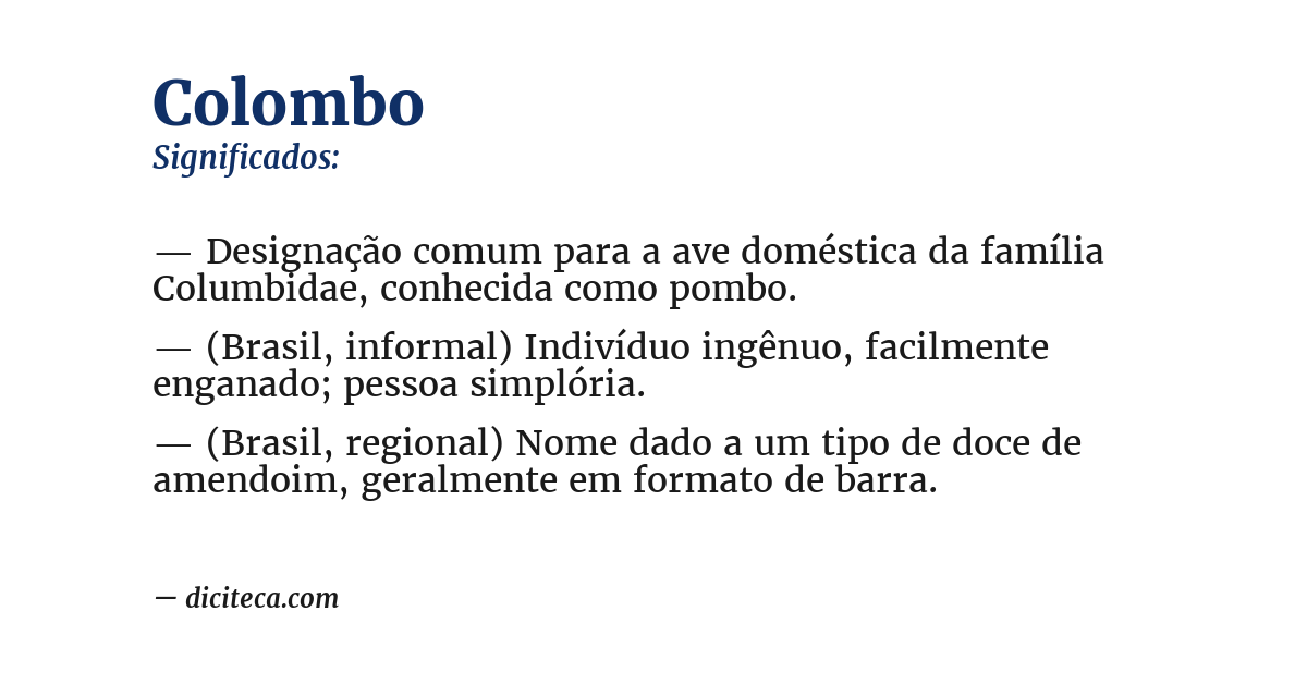 Significado de colombo