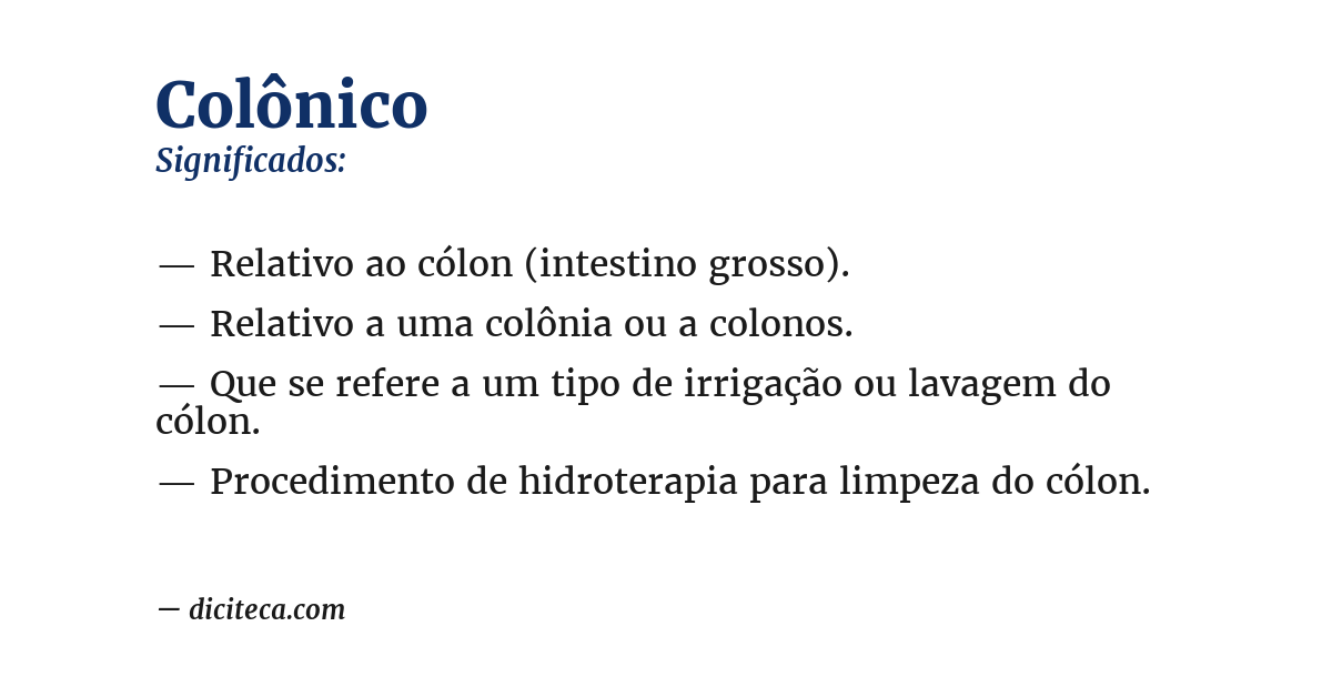 Significado de colônico