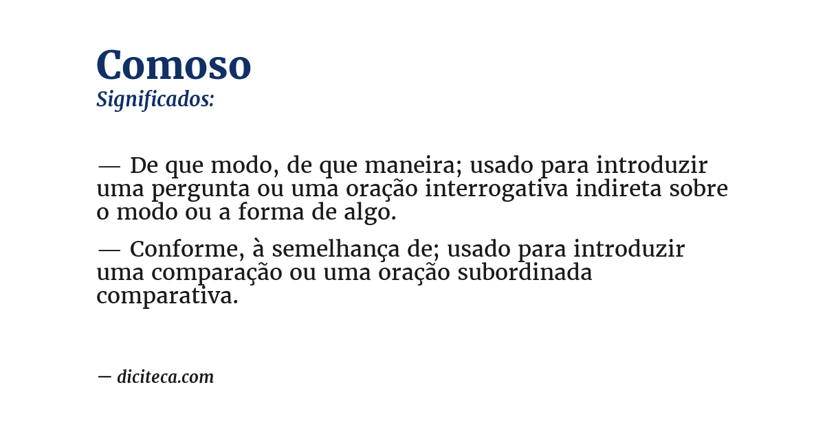 Significado de comoso