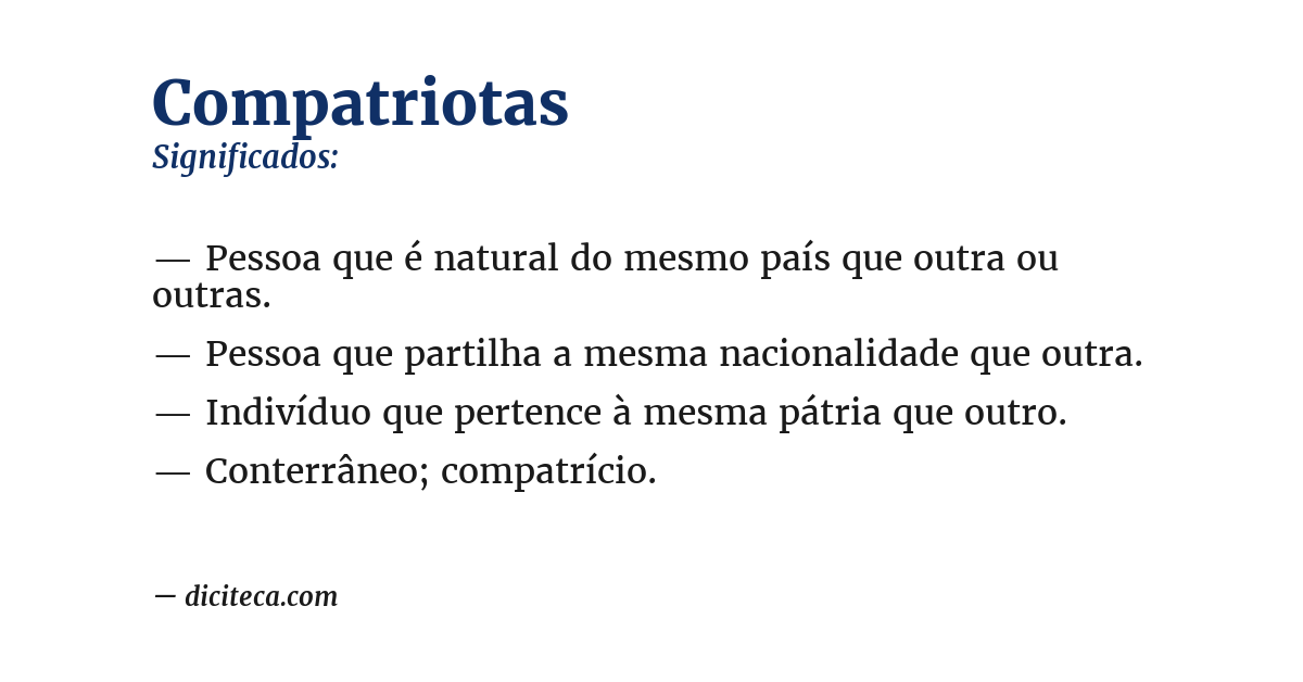 Significado de compatriotas