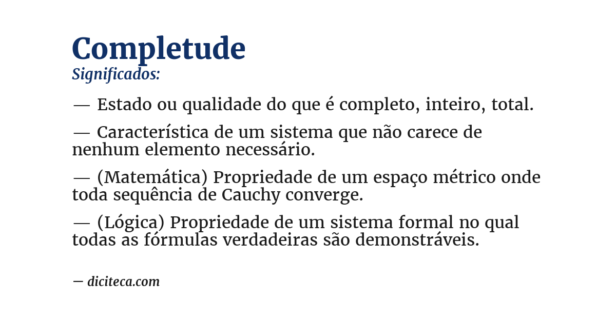 Significado de completude