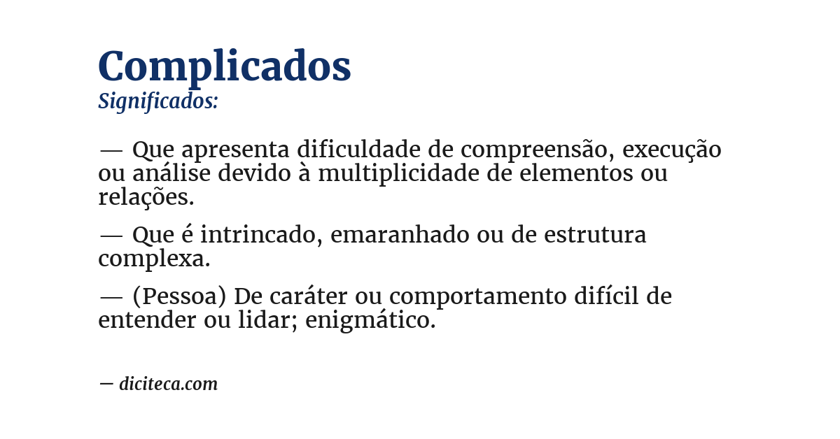 Significado de complicados