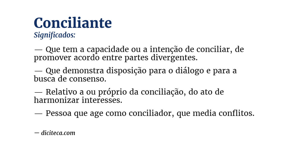 Significado de conciliante