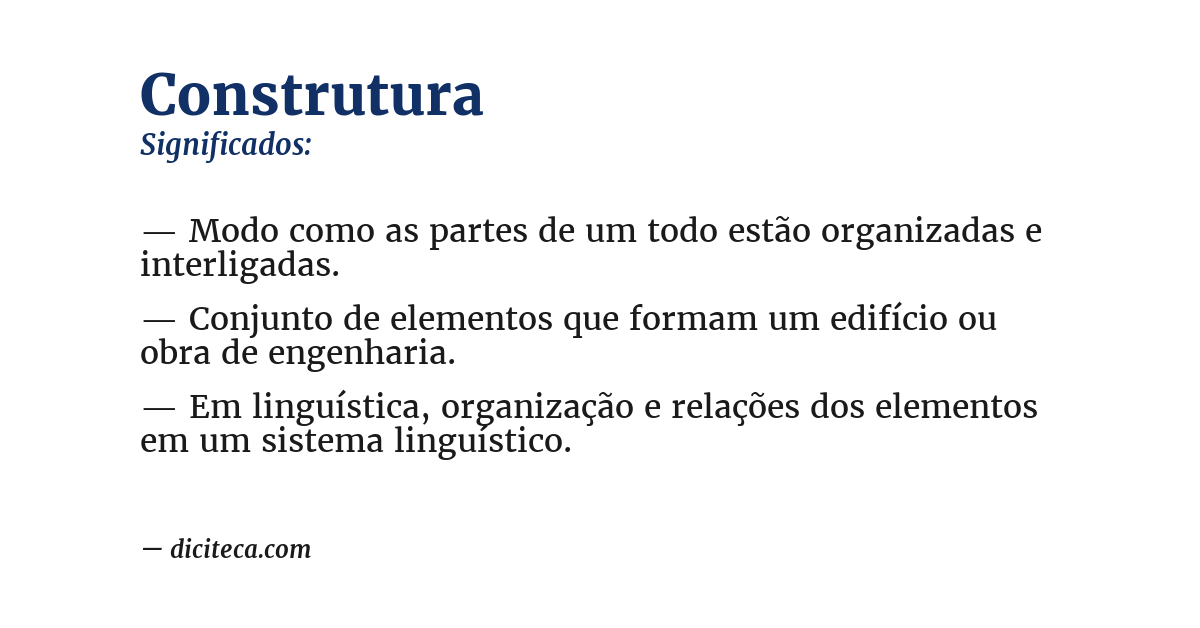 Significado de construtura