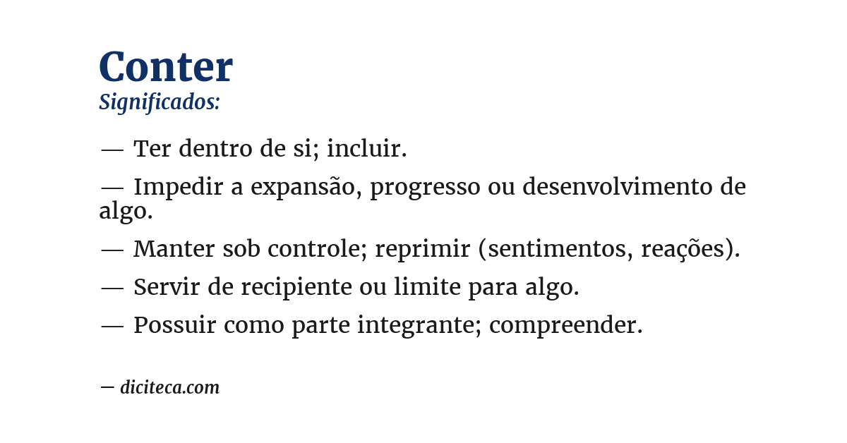 Significado de conter