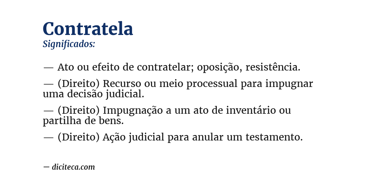 Significado de contratela