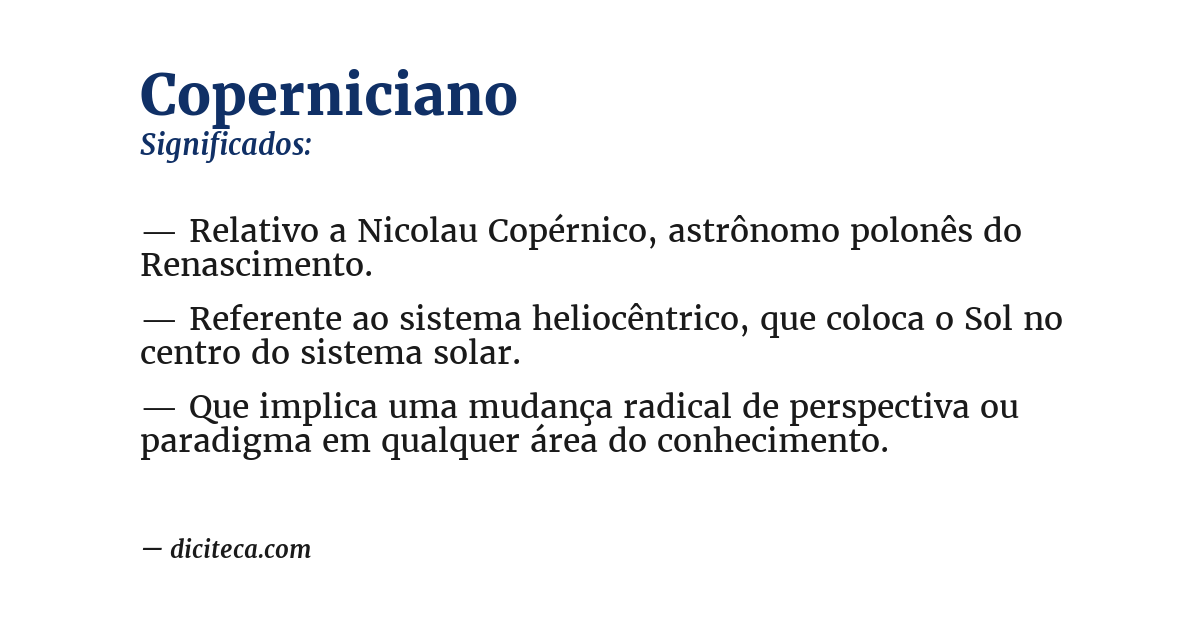 Significado de coperniciano