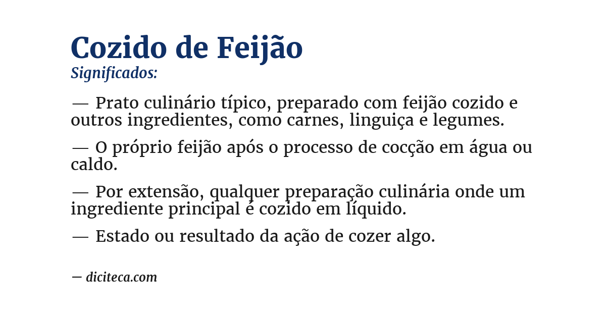Significado de cozido de feijão