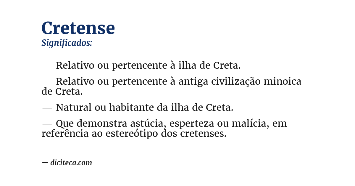 Significado de cretense