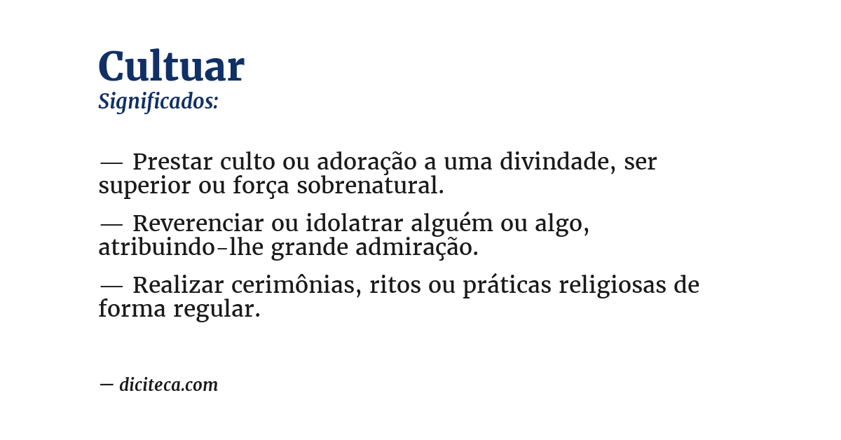Significado de cultuar