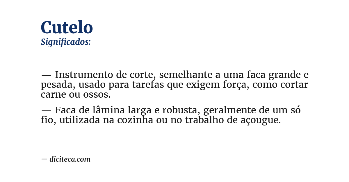 Significado de cutelo