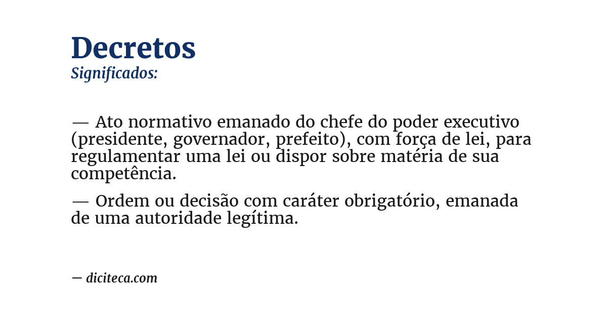 Significado de decretos