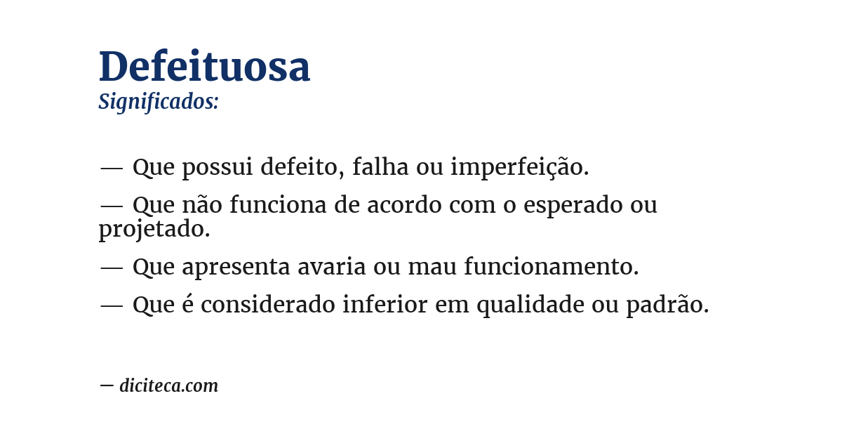 Significado de defeituosa