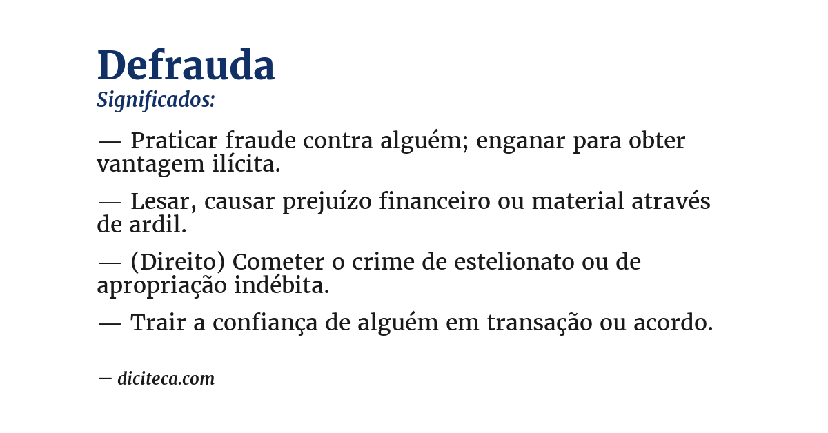 Significado de defrauda