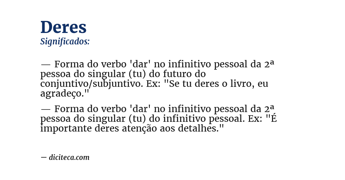 Significado de deres