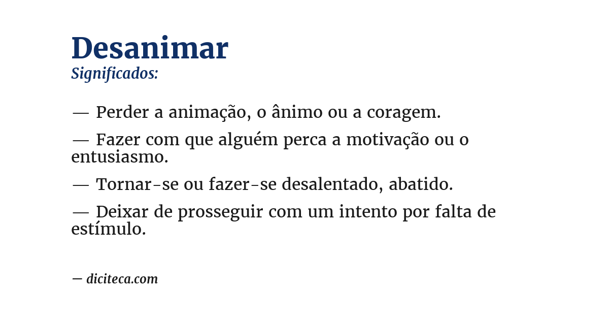Significado de desanimar