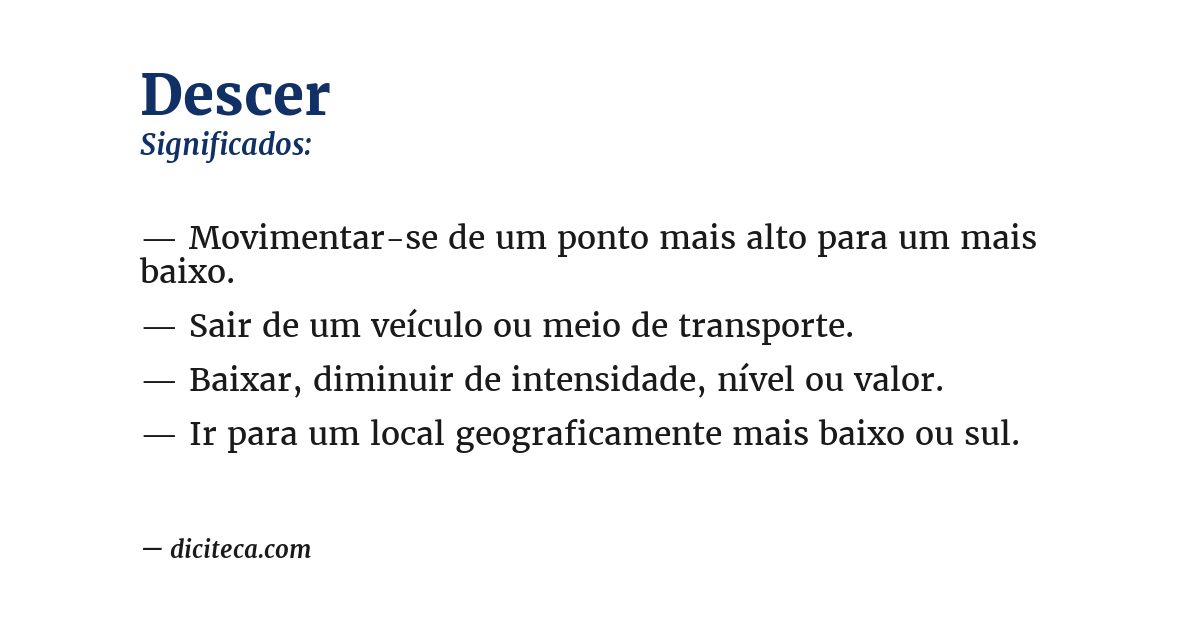 Significado de descer