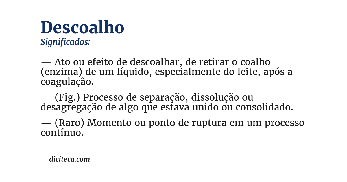 Significado de descoalho