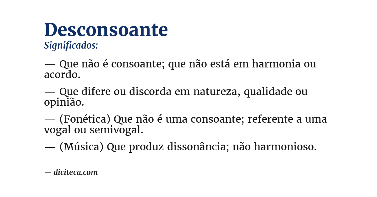 Significado de desconsoante