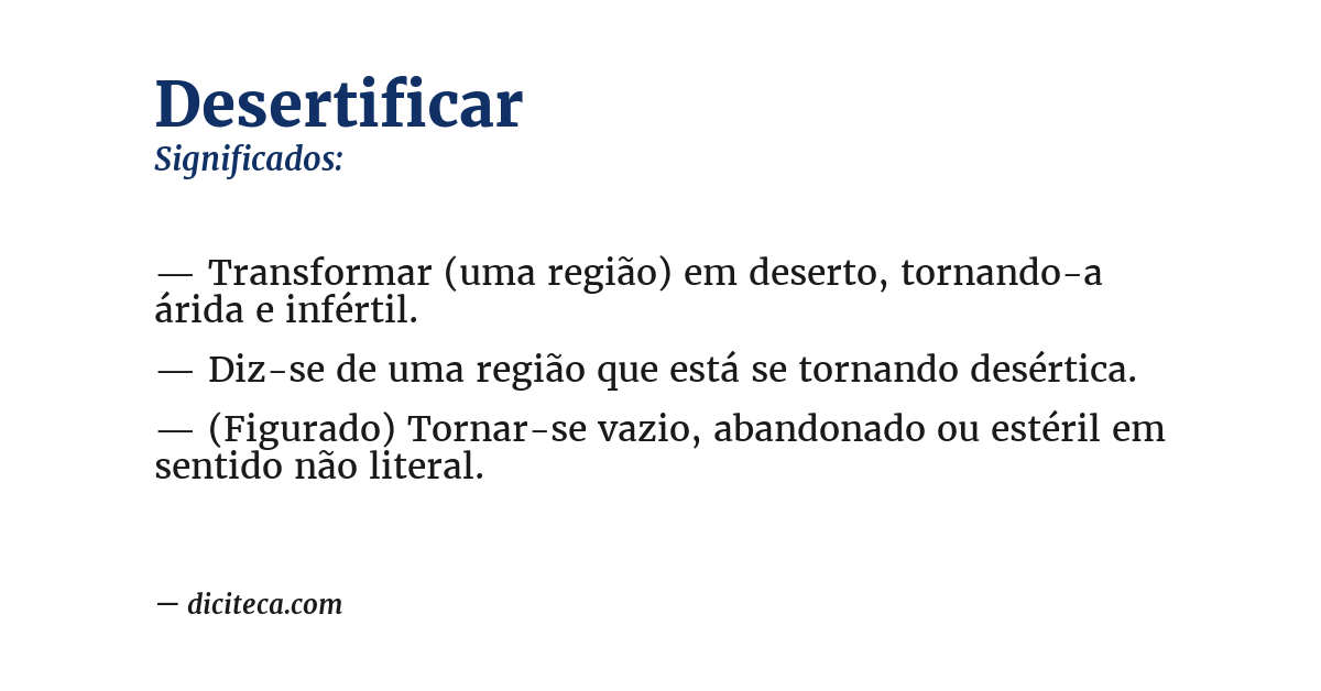 Significado de desertificar