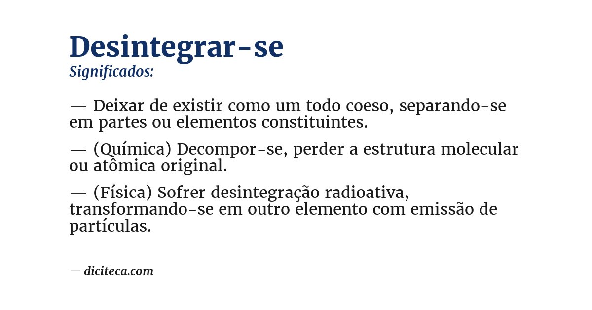 Significado de desintegrar-se