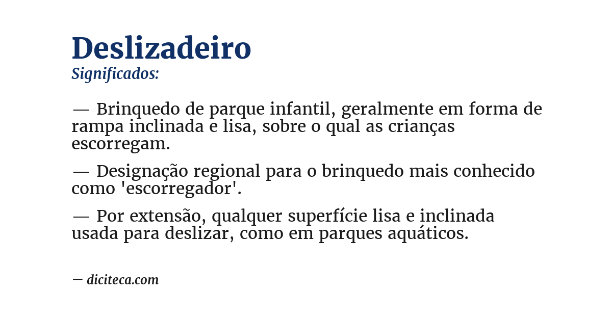 Significado de deslizadeiro