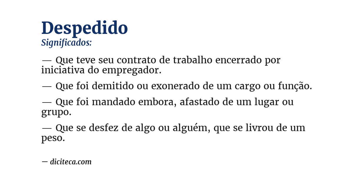 Significado de despedido