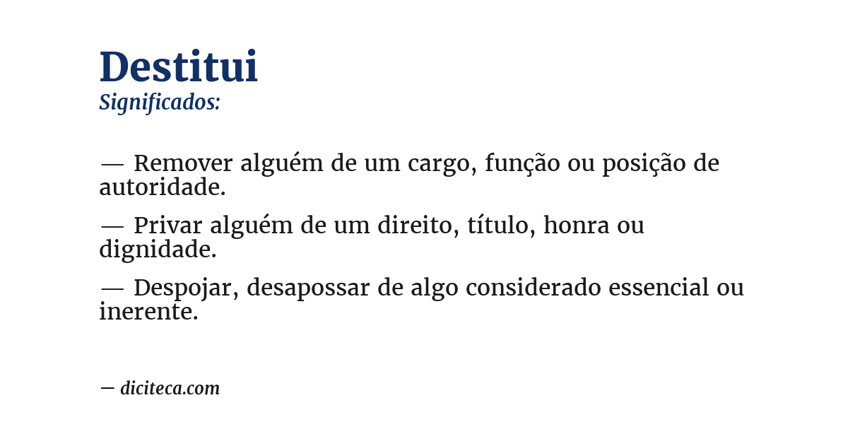 Significado de destitui