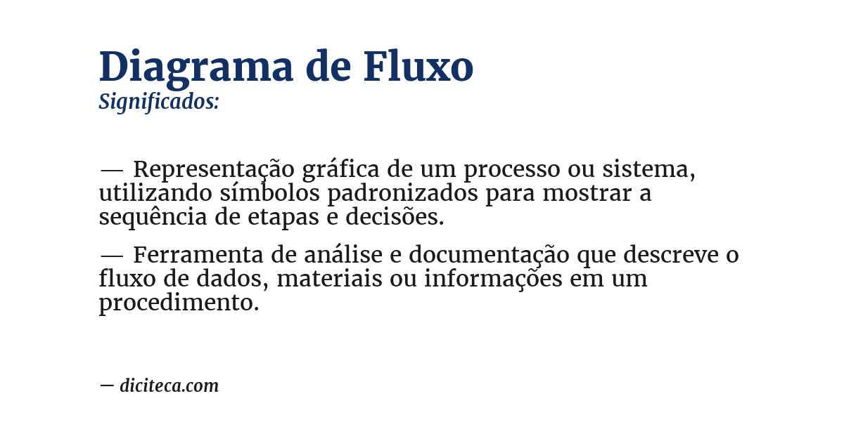 Significado de diagrama de fluxo