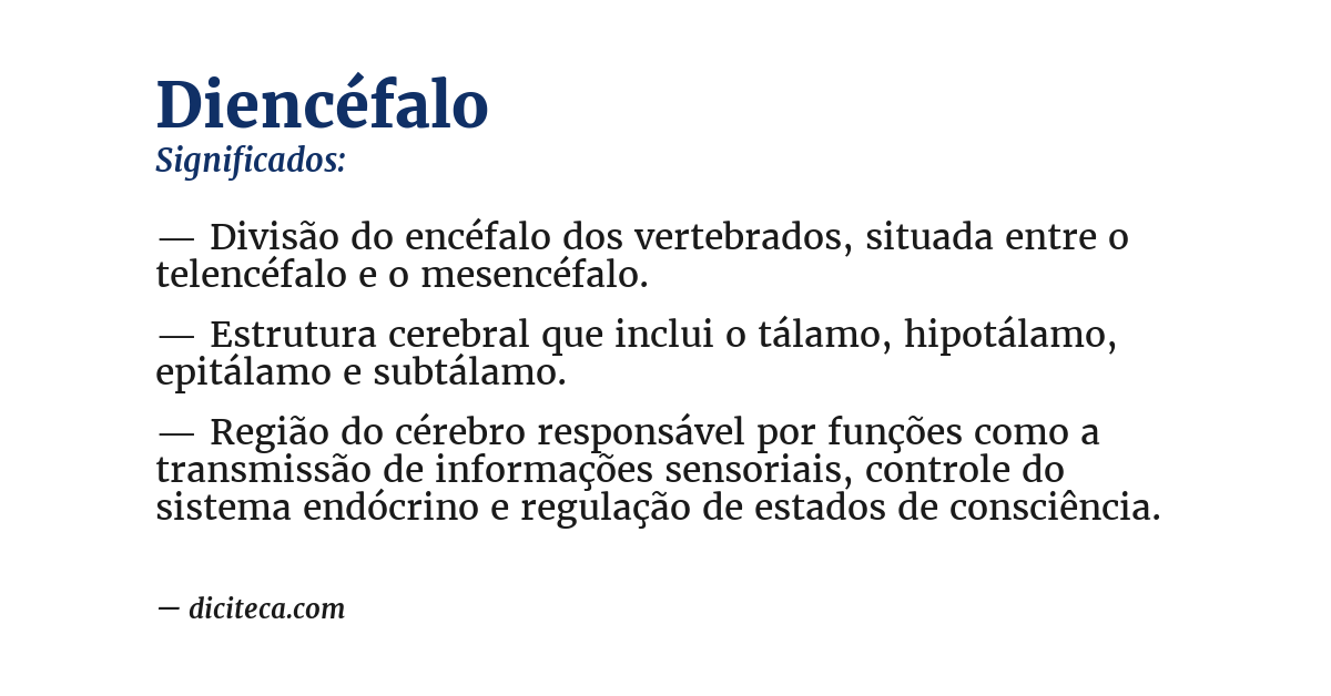 Significado de diencéfalo