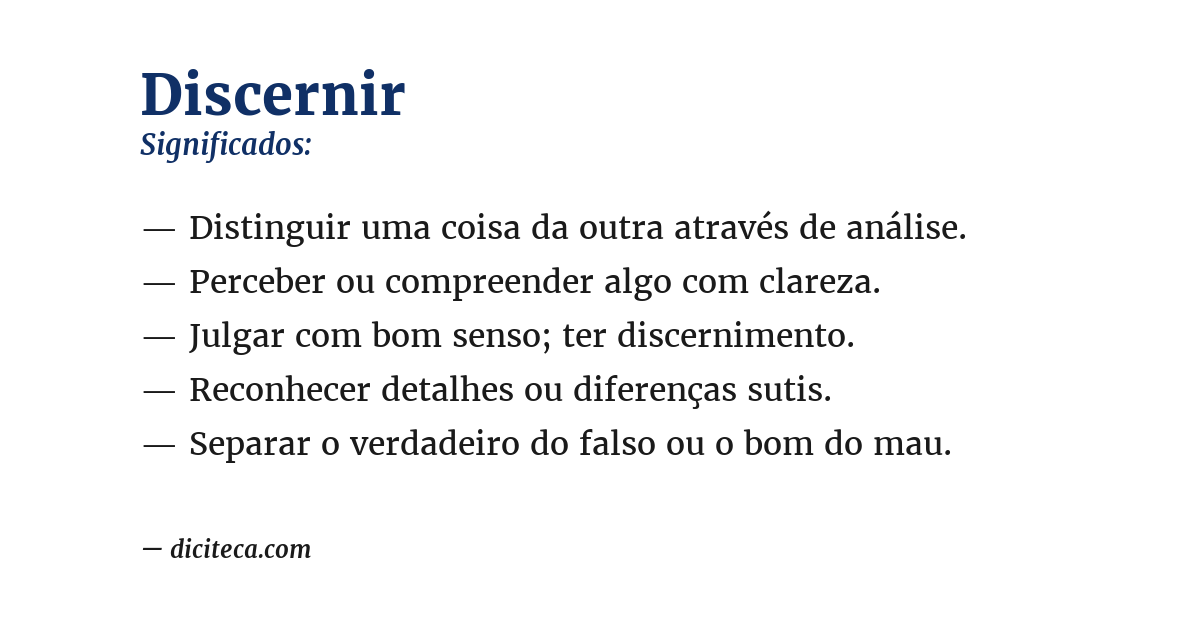 Significado de discernir