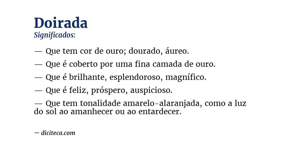 Significado de doirada