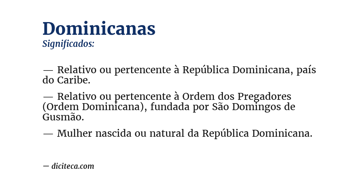 Significado de dominicanas