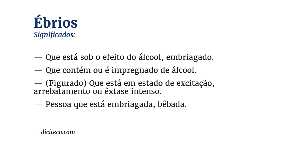 Significado de ébrios