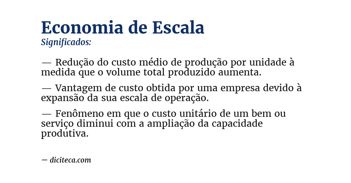Significado de economia de escala