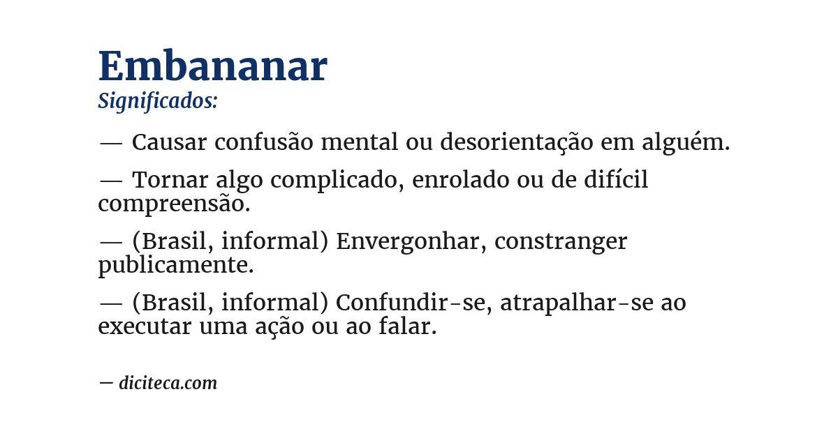 Significado de embananar