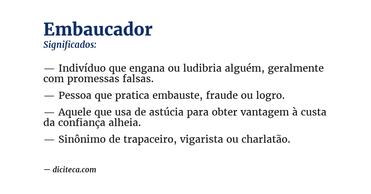 Significado de embaucador