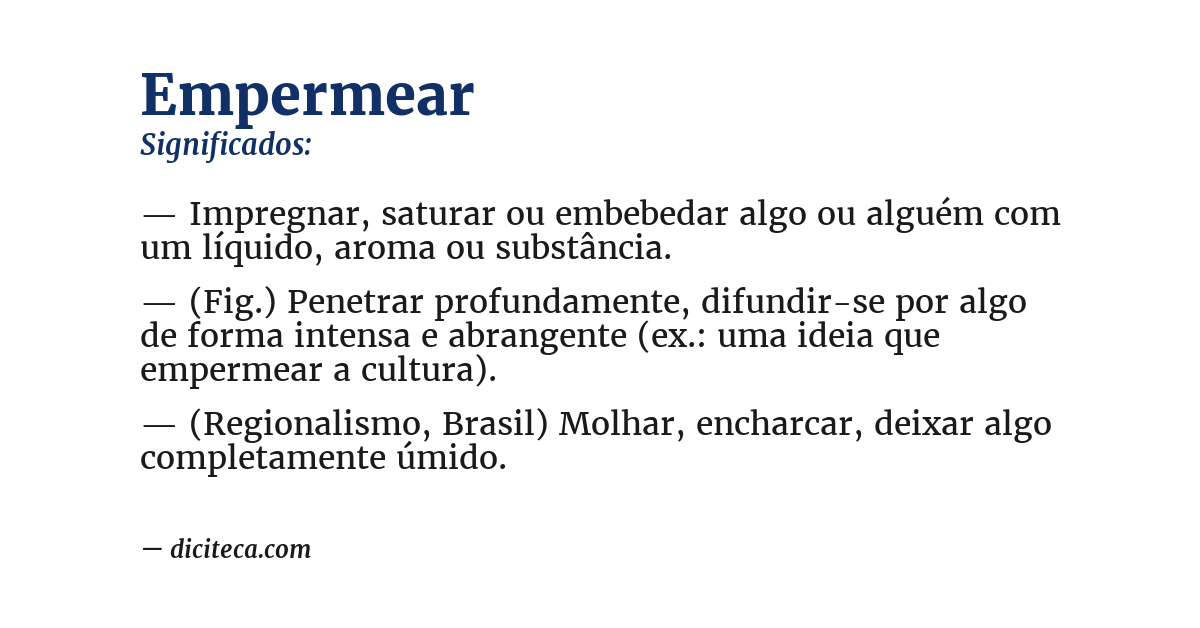 Significado de empermear