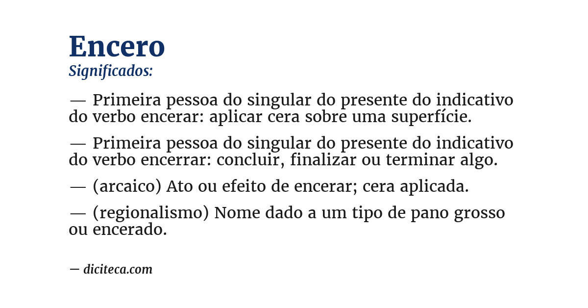 Significado de encero