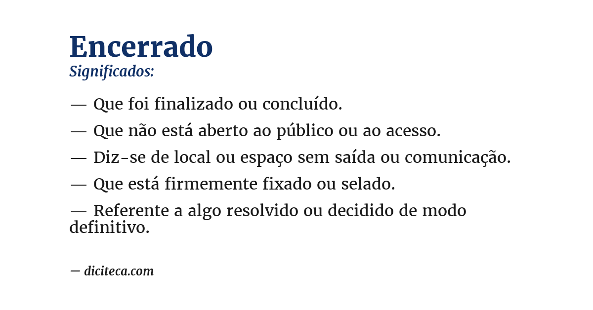 Significado de encerrado